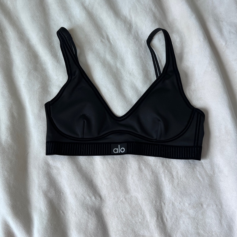 ALO Yoga Black Minimalist Bra Intimates